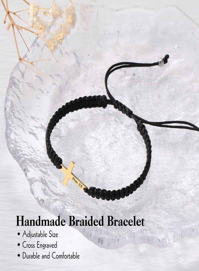 Sistble Christmas Stocking Stuffers for Women Teens, Inspirational Gifts for Women Cross Bracelets Handmade Braided Bracelets Confirmation Christian Gift Communion Baptism Jewelry for Her - Image 5